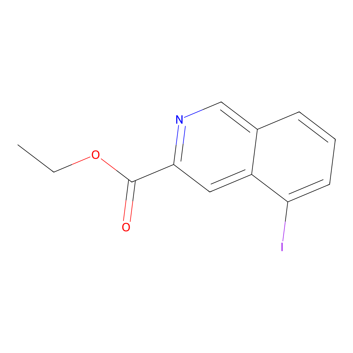 Ethyl 5-iodoisoquinoline-3-carboxylate molecular structure, CAS 1092351-99-9