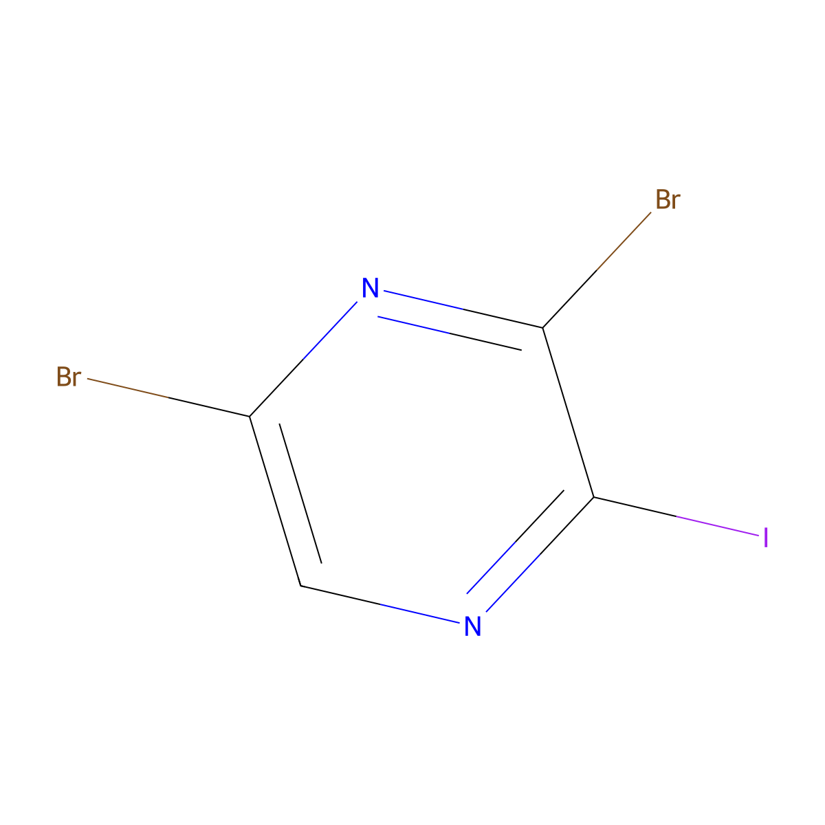 3,5-Dibromo-2-iodopyrazine molecular structure, CAS 1092352-02-7