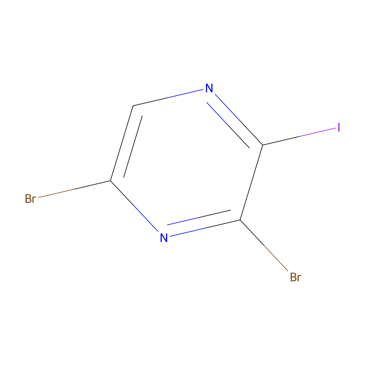 3,5-Dibromo-2-iodopyrazine molecular structure, CAS 1092352-02-7
