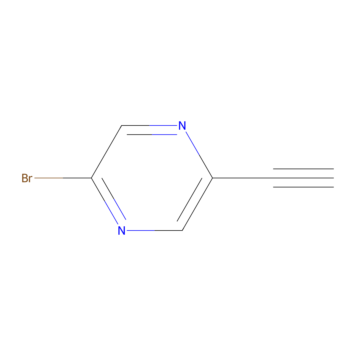 2-Bromo-5-ethynylpyrazine molecular structure, CAS 1092352-04-9