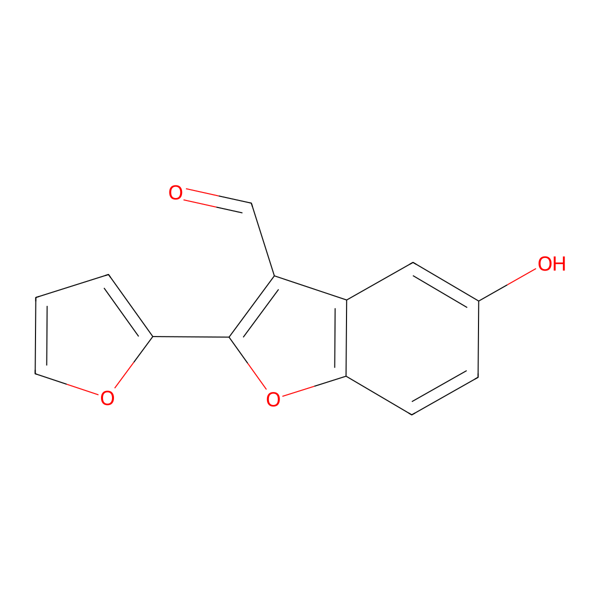 2-(2-Furyl)-5-hydroxy-1-benzofuran-3-carbaldehyde molecular structure, CAS 1092352-20-9