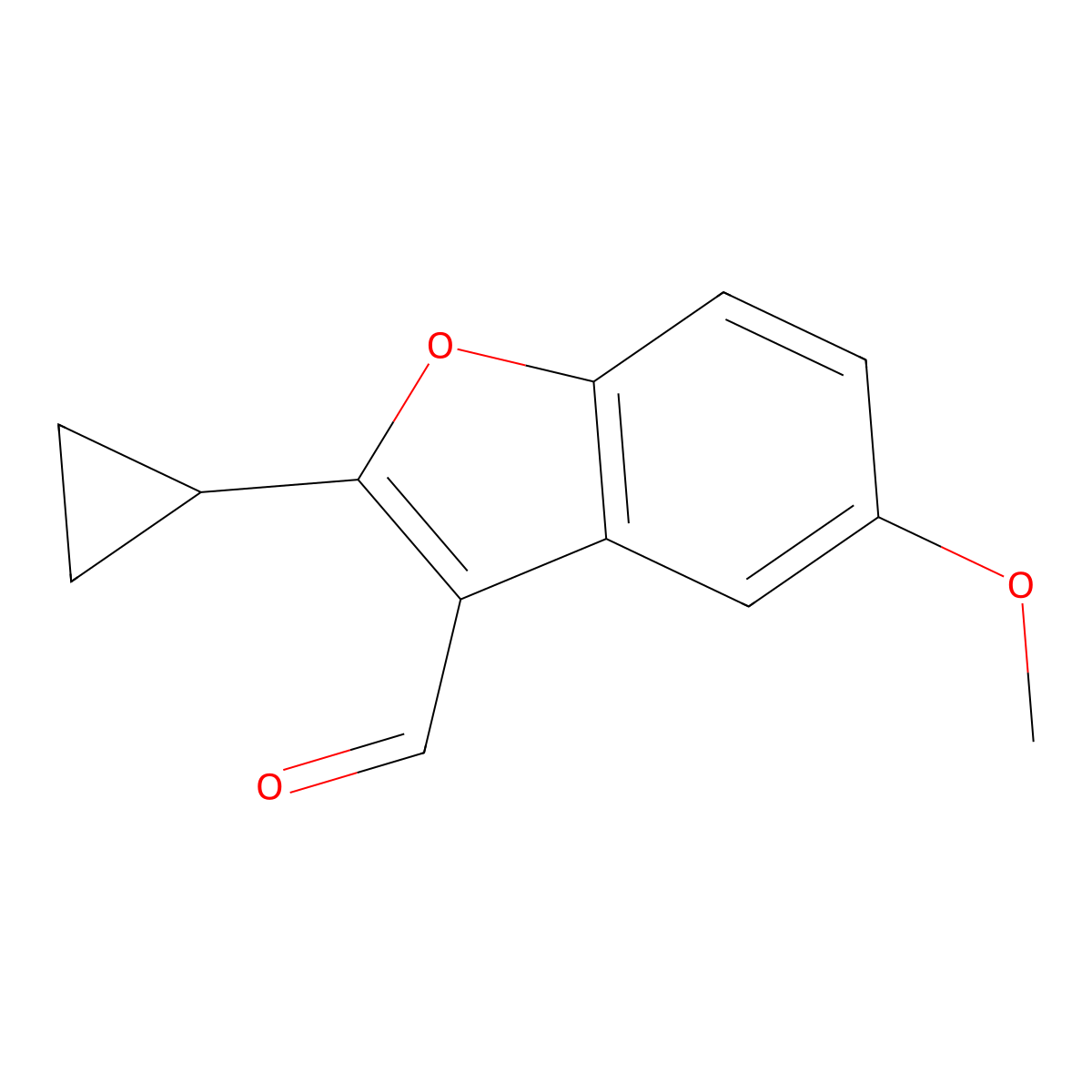 2-Cyclopropyl-5-methoxy-1-benzofuran-3-carbaldehyde molecular structure, CAS 1092352-26-5