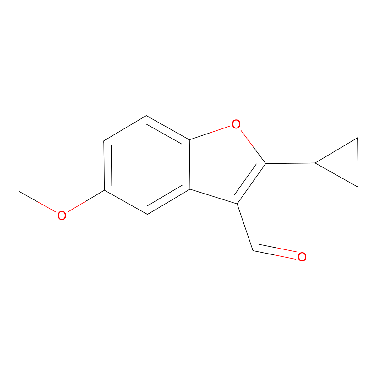 2-Cyclopropyl-5-methoxy-1-benzofuran-3-carbaldehyde molecular structure, CAS 1092352-26-5