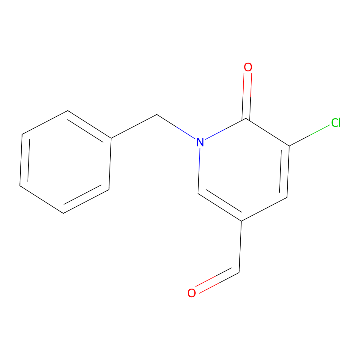 1-Benzyl-5-chloro-6-oxo-1,6-dihydro-3-pyridinecarbaldehyde molecular structure, CAS 1092352-35-6