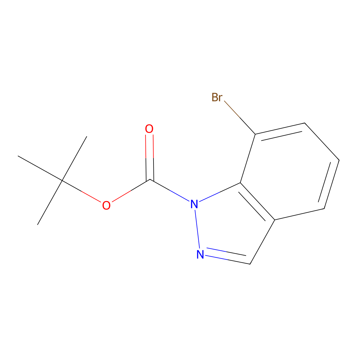 tert-Butyl 7-bromo-1H-indazole-1-carboxylate molecular structure, CAS 1092352-37-8