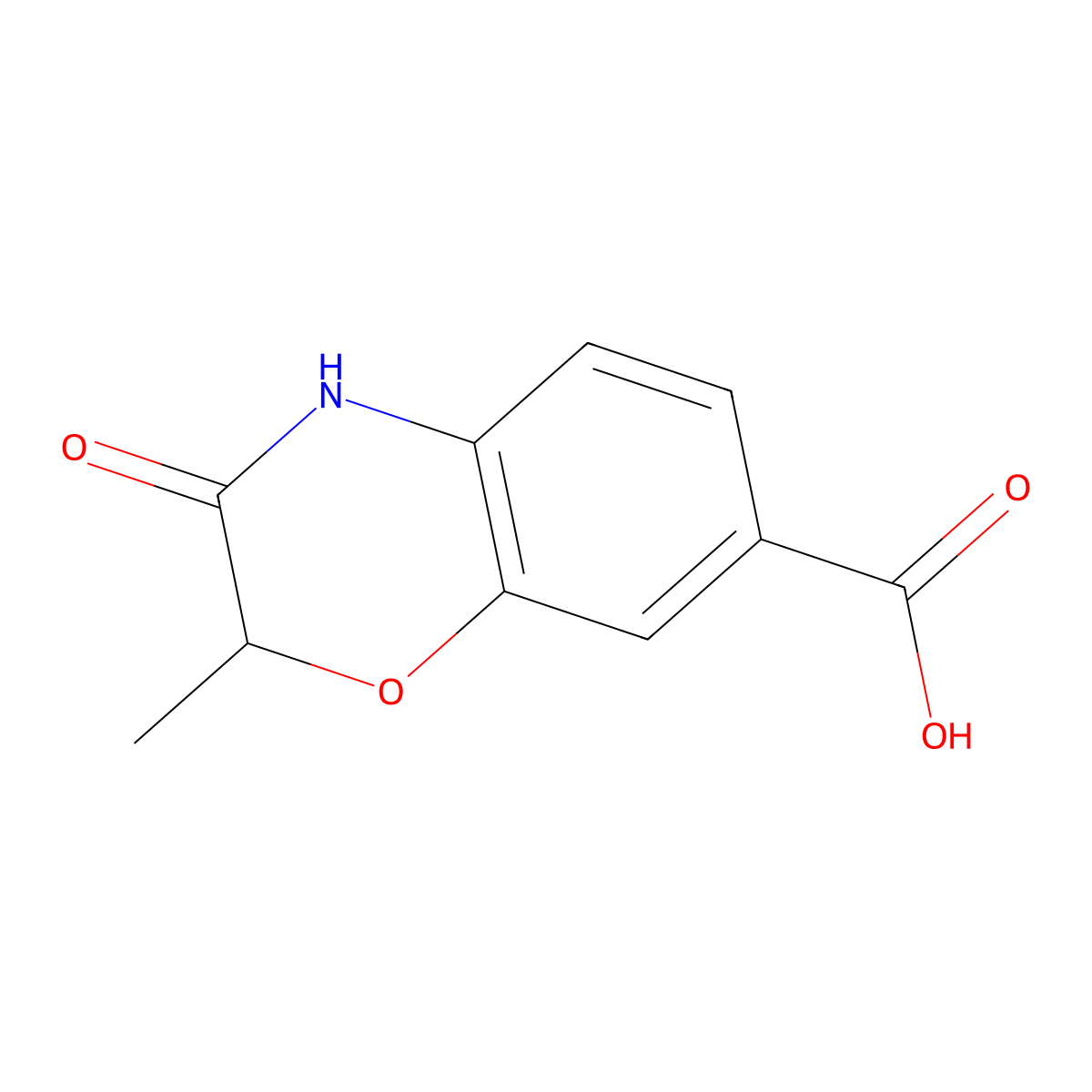 2-methyl-3-oxo-3,4-dihydro-2H-1,4-benzoxazine-7-carboxylic acid molecular structure, CAS 1092352-41-4