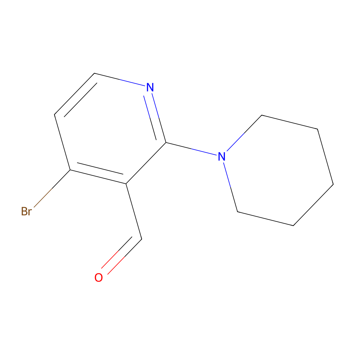4-Bromo-2-(piperidin-1-yl)nicotinaldehyde molecular structure, CAS 1092352-43-6