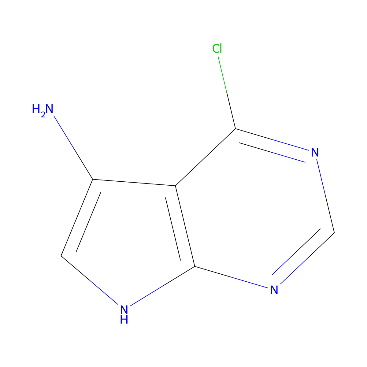 4-Chloro-7H-pyrrolo[2,3-D]pyrimidin-5-amine molecular structure, CAS 1092352-49-2