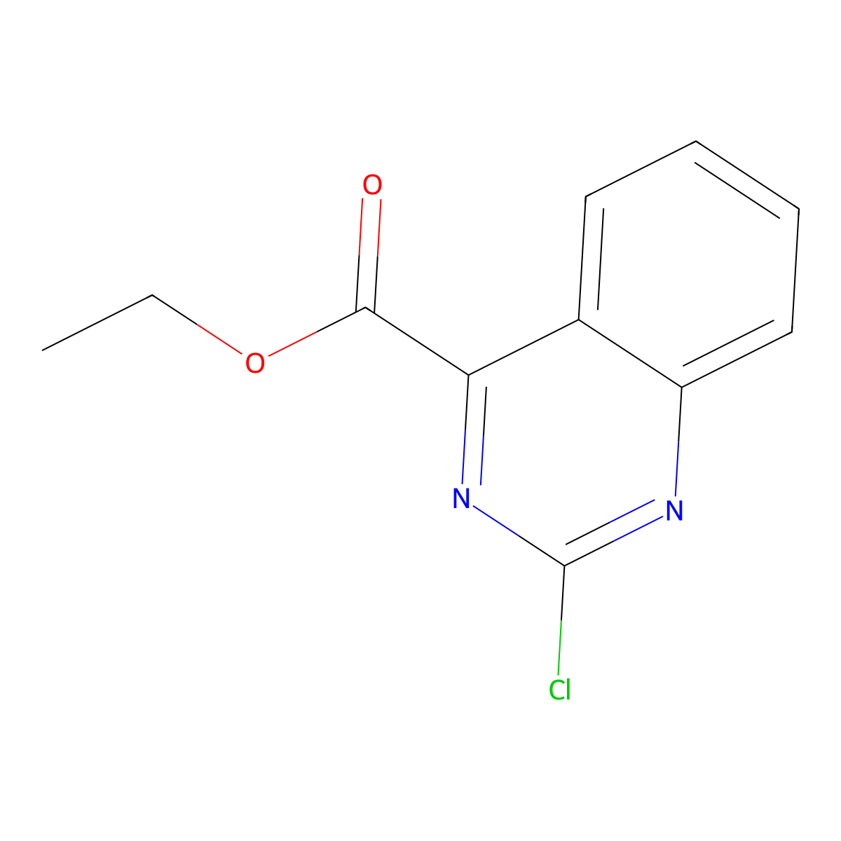 Ethyl 2-chloroquinazoline-4-carboxylate molecular structure, CAS 1092352-52-7