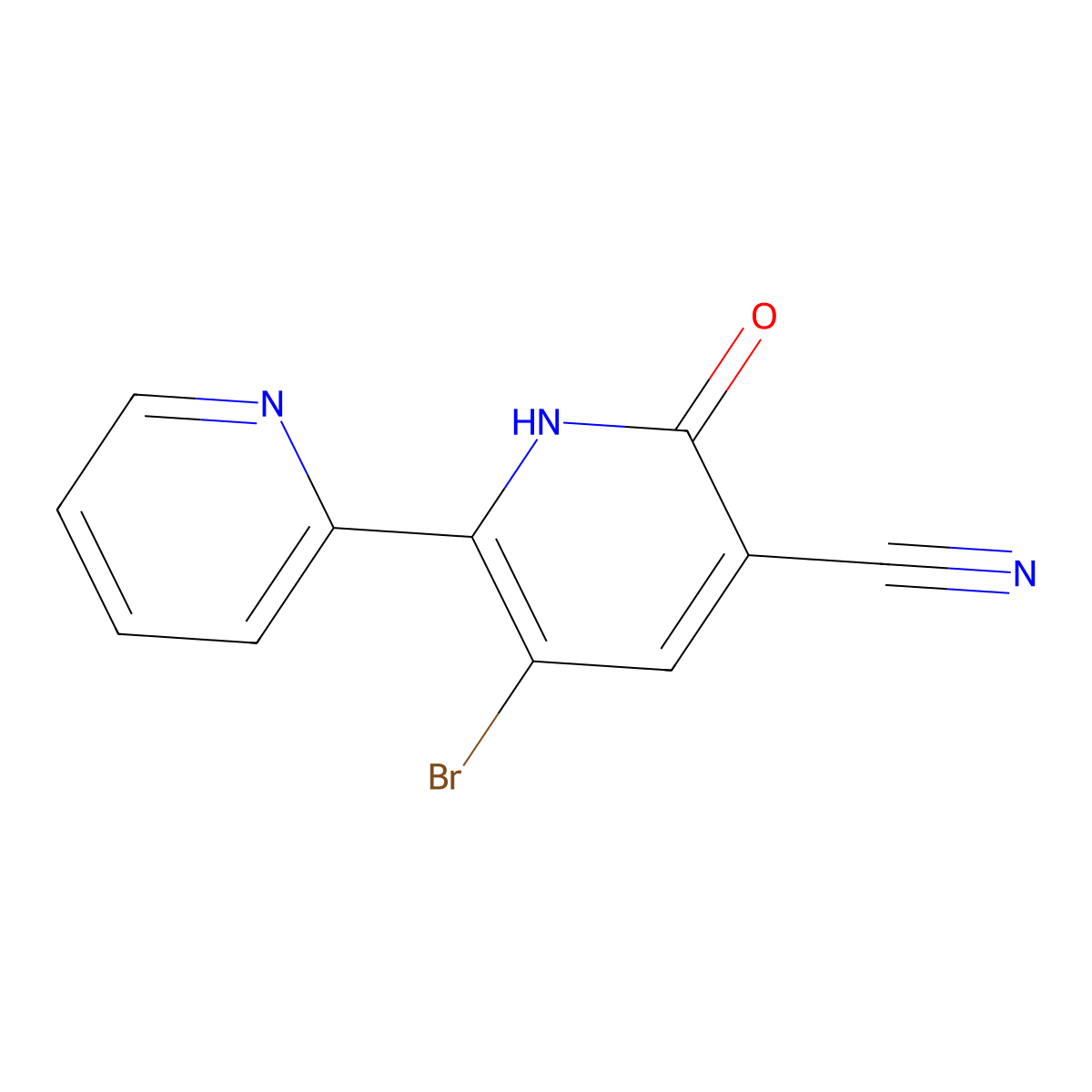 5-Bromo-2-oxo-6-(2-pyridinyl)-1,2-dihydro-3-pyridinecarbonitrile molecular structure, CAS 1092352-53-8