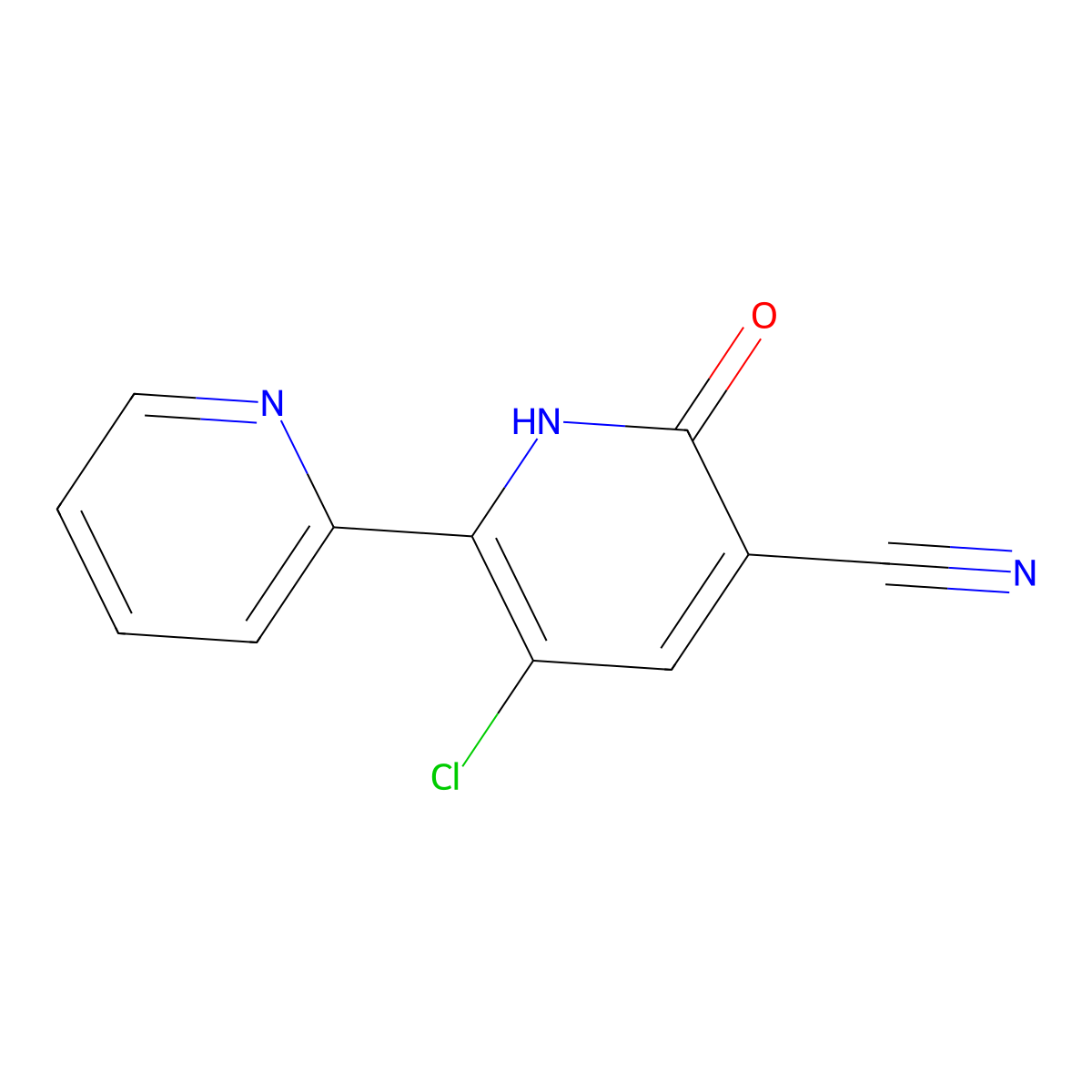 5-Chloro-2-oxo-6-(2-pyridinyl)-1,2-dihydro-3-pyridinecarbonitrile molecular structure, CAS 1092352-59-4