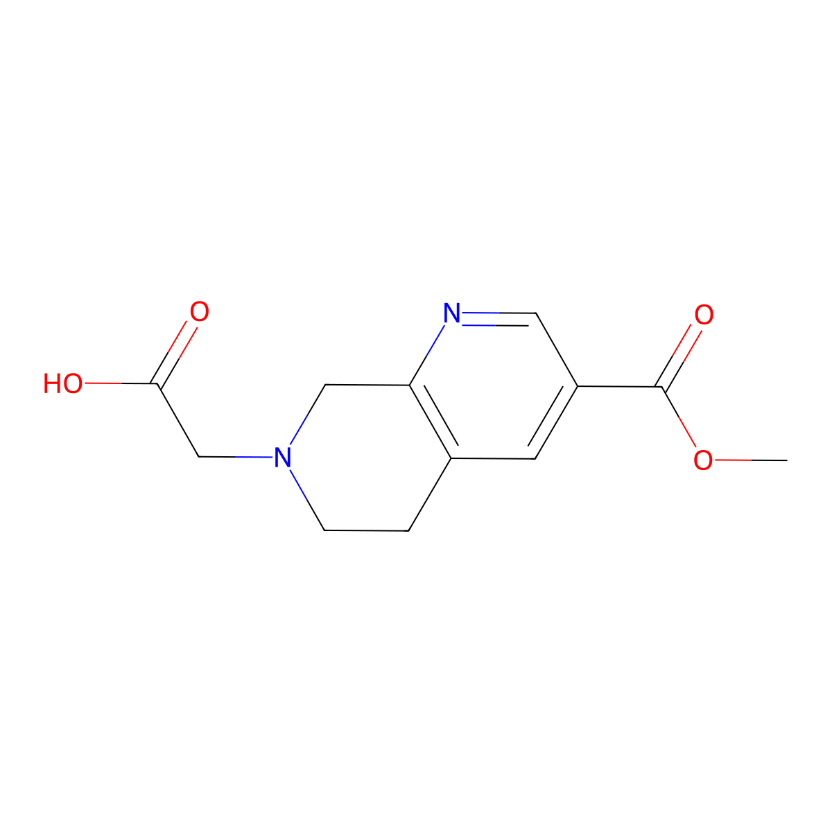 2-(3-(Methoxycarbonyl)-5,6-dihydro-1,7-naphthyridin-7(8H)-YL)acetic acid molecular structure, CAS 1092352-60-7