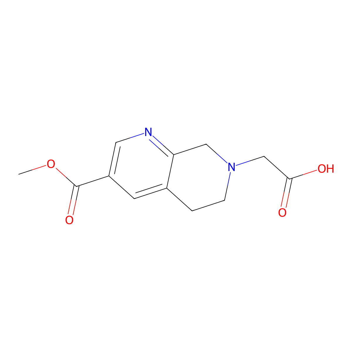 2-(3-(Methoxycarbonyl)-5,6-dihydro-1,7-naphthyridin-7(8H)-YL)acetic acid molecular structure, CAS 1092352-60-7