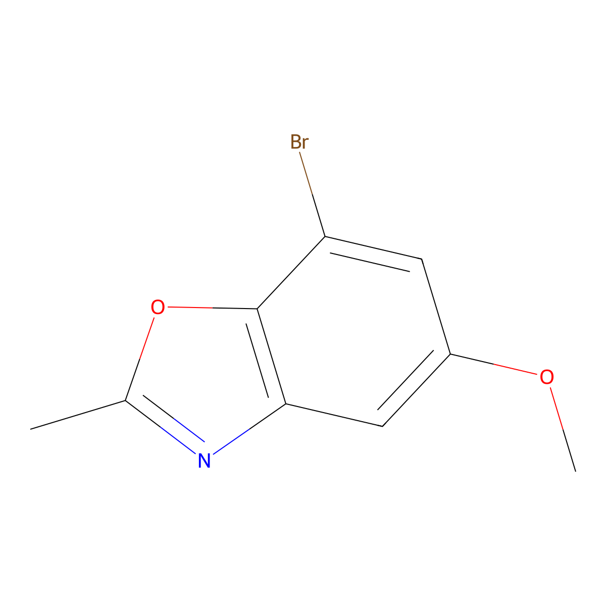 7-Bromo-2-methyl-1,3-benzoxazol-5-yl methyl ether molecular structure, CAS 1092352-82-3
