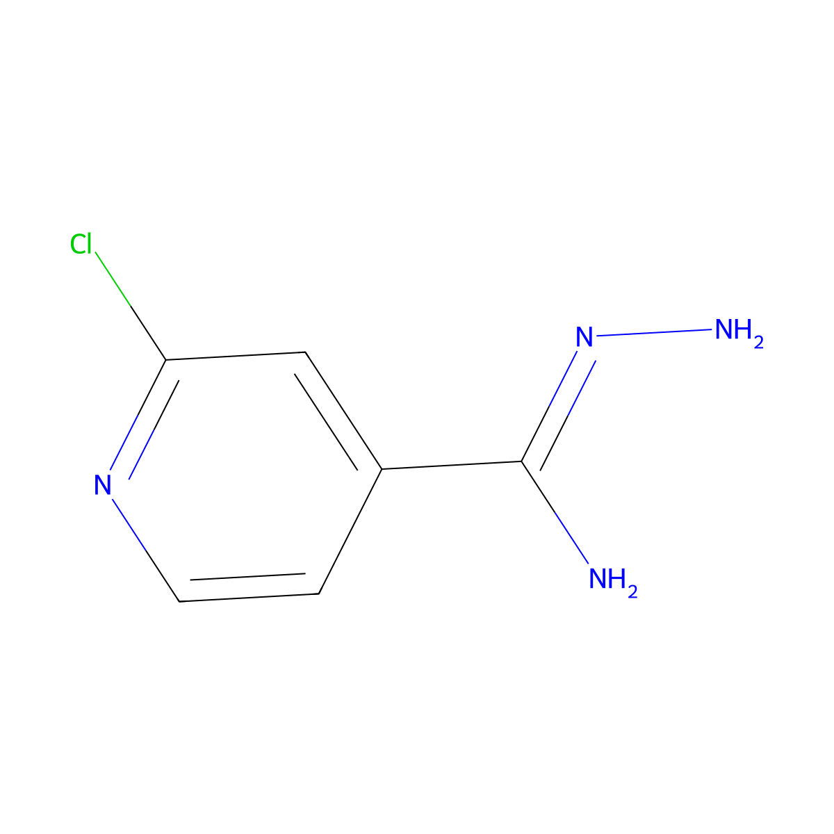 2-Chloro-4-pyridinecarboximidohydrazide molecular structure, CAS 1092352-90-3