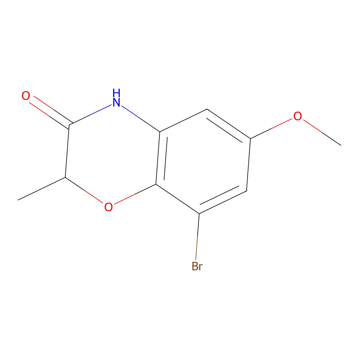 8-bromo-6-methoxy-2-methyl-2H-1,4-benzoxazin-3(4H)-one molecular structure, CAS 1092352-94-7