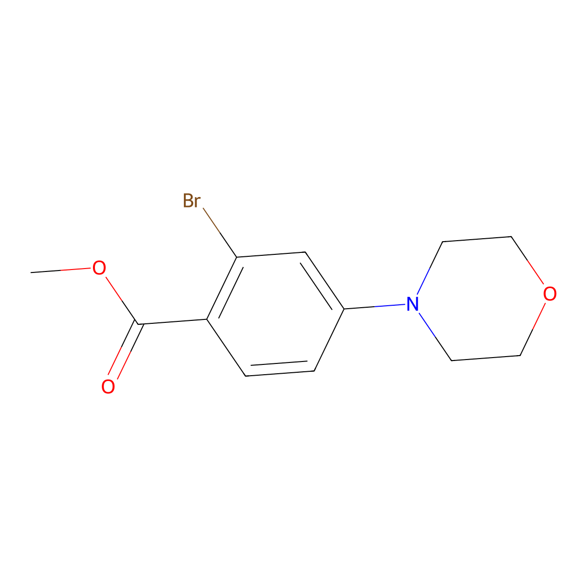 Methyl 2-bromo-4-morpholinobenzenecarboxylate molecular structure, CAS 1092352-96-9
