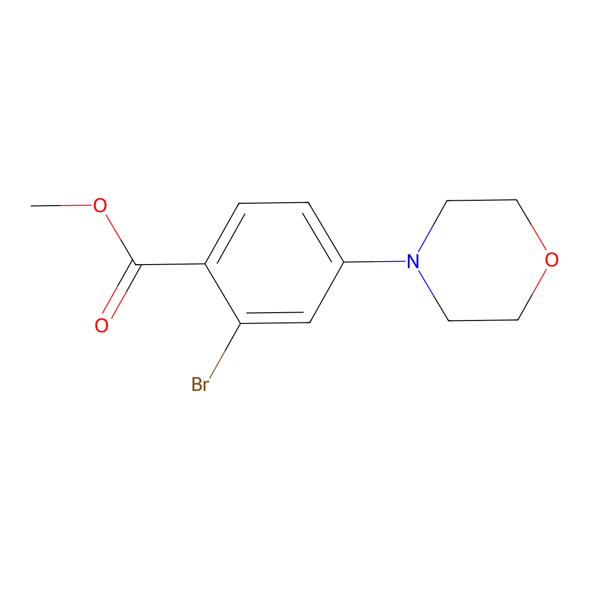 Methyl 2-bromo-4-morpholinobenzenecarboxylate molecular structure, CAS 1092352-96-9