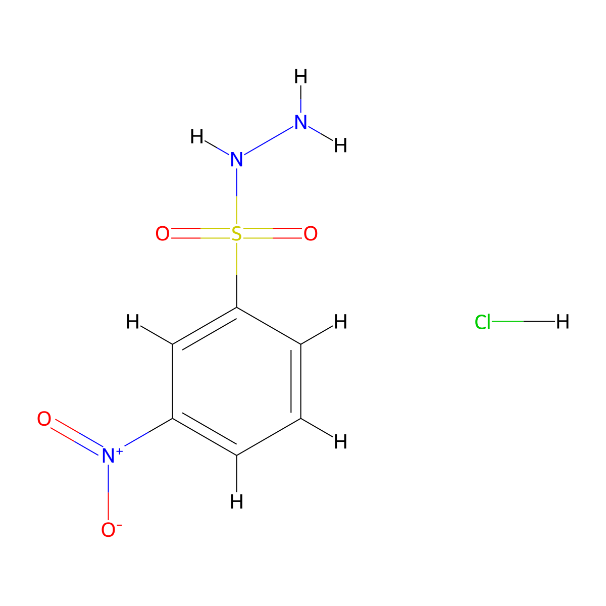 3-Nitrobenzenesulfonohydrazide hydrochloride molecular structure, CAS 1092355-67-3