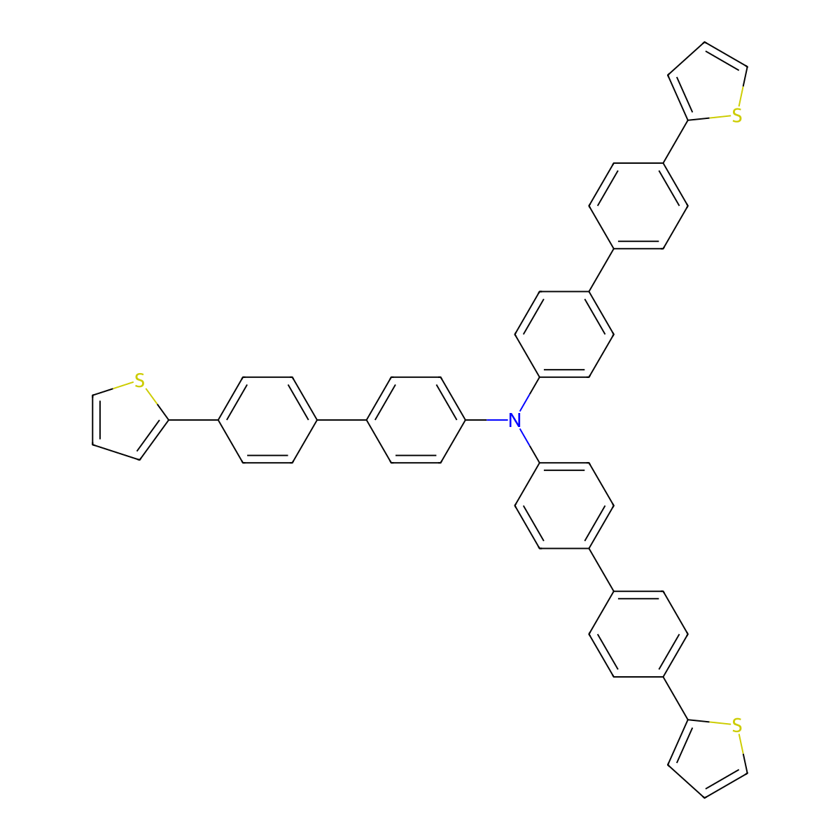 Tris[4'-(2-thienyl)-4-biphenylyl]amine molecular structure, CAS 1092356-36-9