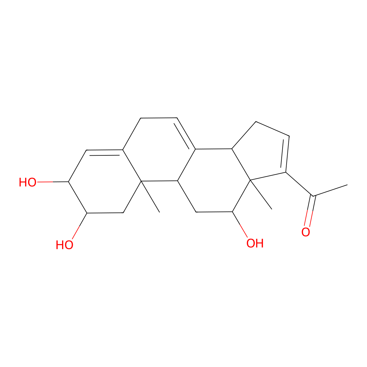 1-[(2R,3R,10R,12R,13S,14S)-2,3,12-trihydroxy-10,13-dimethyl-2,3,6,9,11,12,14,15-octahydro-1H-cyclopenta[a]phenanthren-17-yl]ethanone molecular structure, CAS 109237-00-5