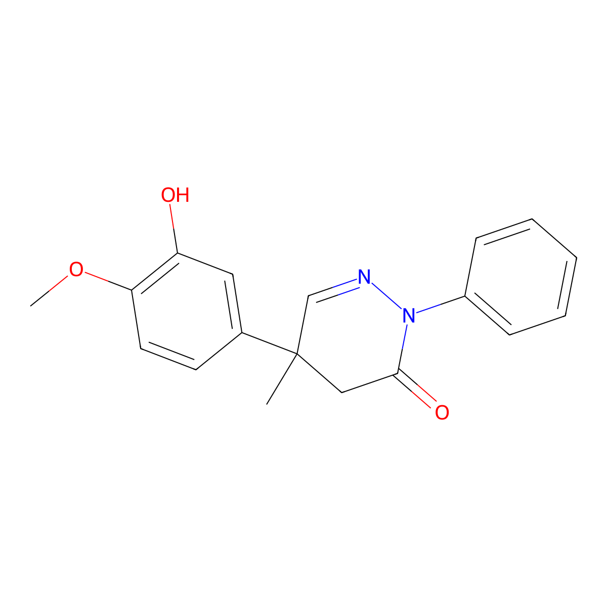 5-(3-Hydroxy-4-methoxyphenyl)-5-methyl-2-phenyl-4,5-dihydropyridazin-3(2H)-one molecular structure, CAS 1092388-61-8