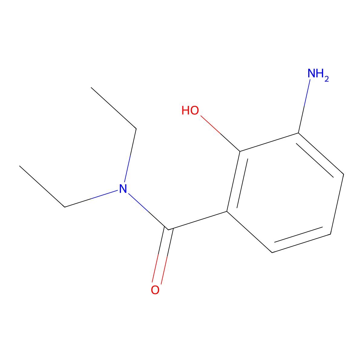3-amino-N,N-diethyl-2-hydroxybenzamide molecular structure, CAS 1092389-34-8