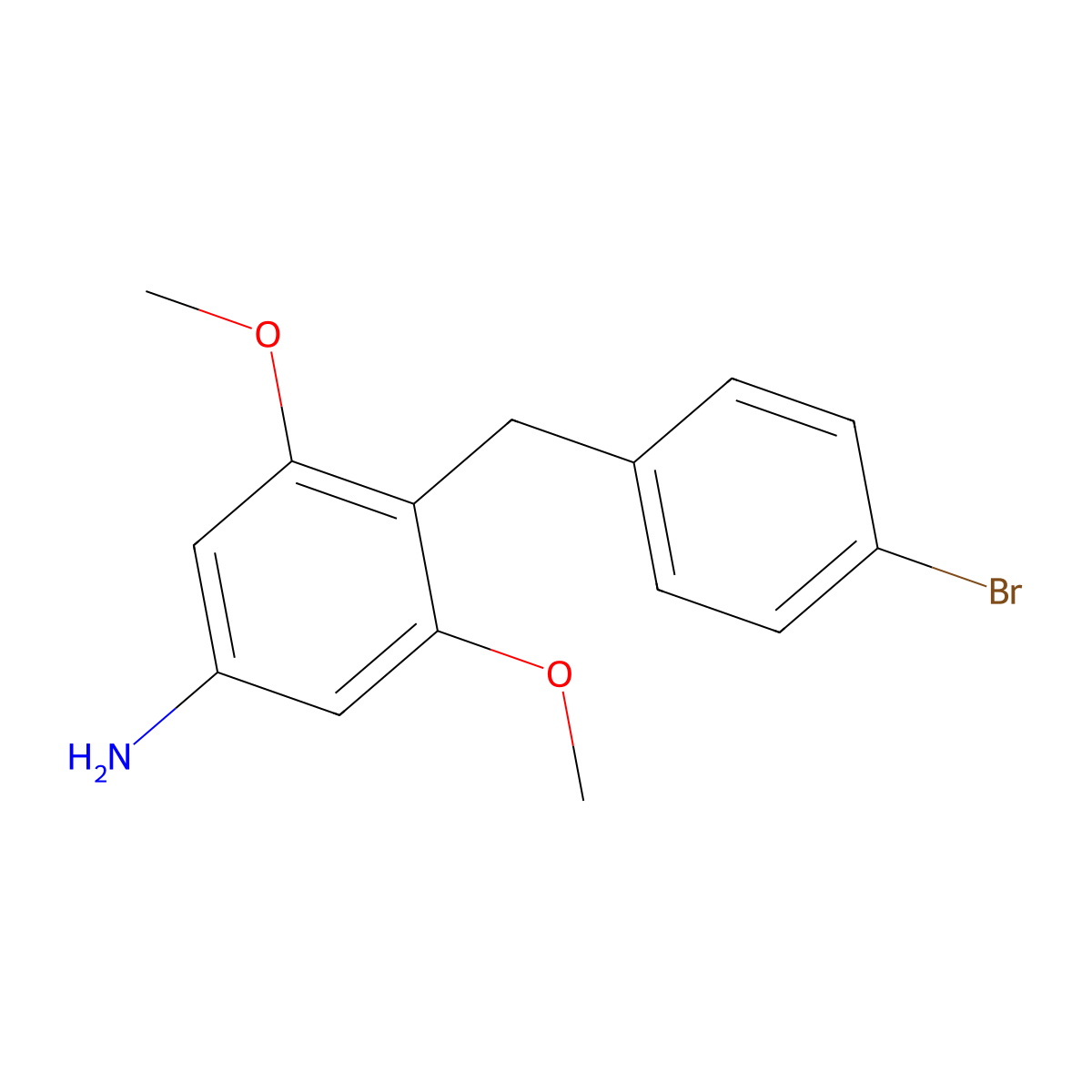 4-(4-Bromobenzyl)-3,5-dimethoxyaniline molecular structure, CAS 1092389-35-9