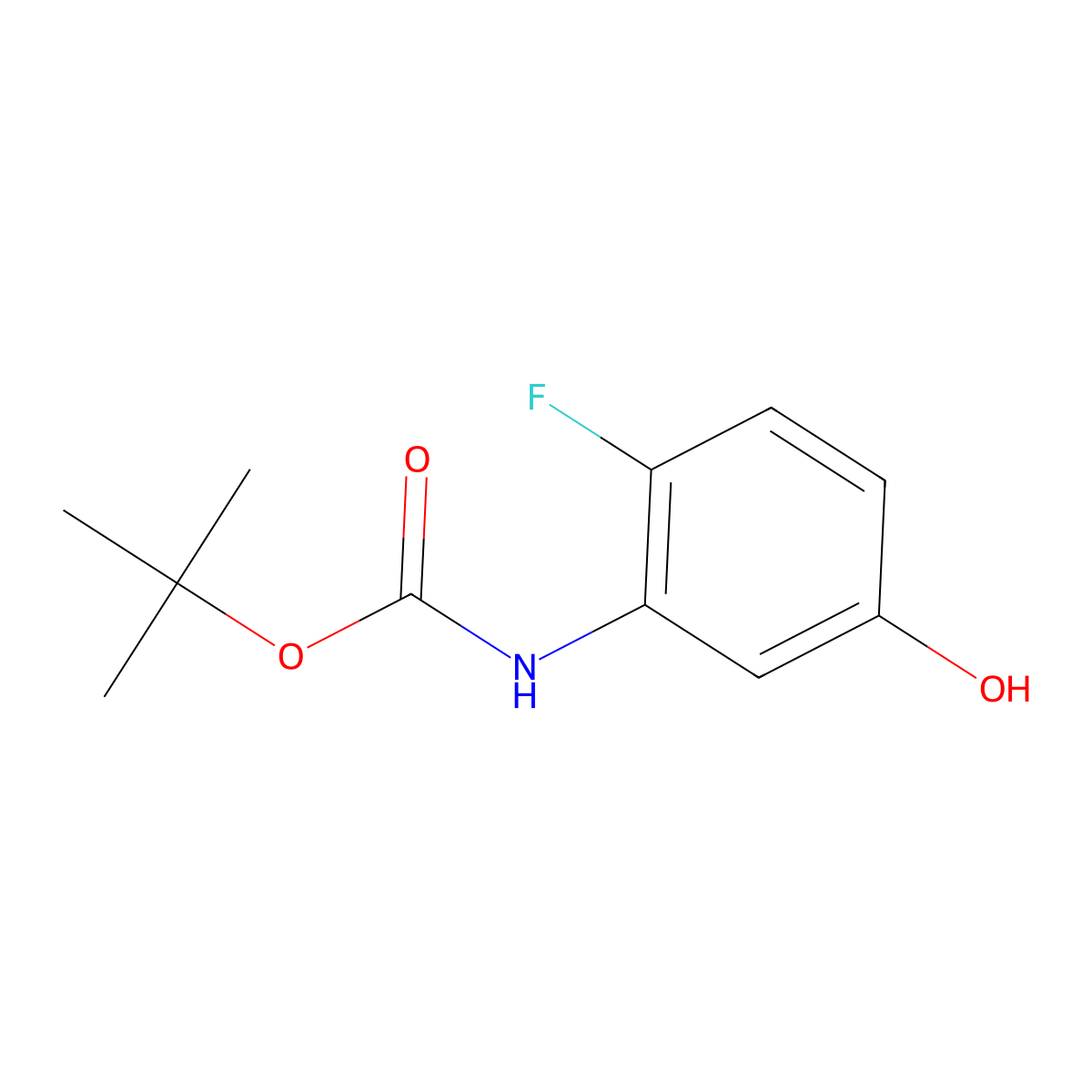 Tert-butyl (2-fluoro-5-hydroxyphenyl)carbamate molecular structure, CAS 1092394-26-7