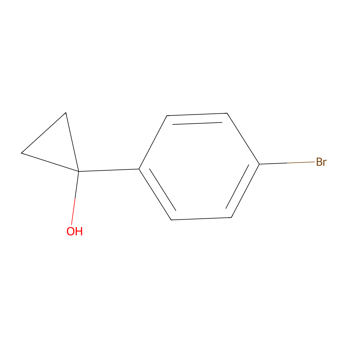 1-(4-Bromophenyl)cyclopropan-1-ol molecular structure, CAS 109240-30-4
