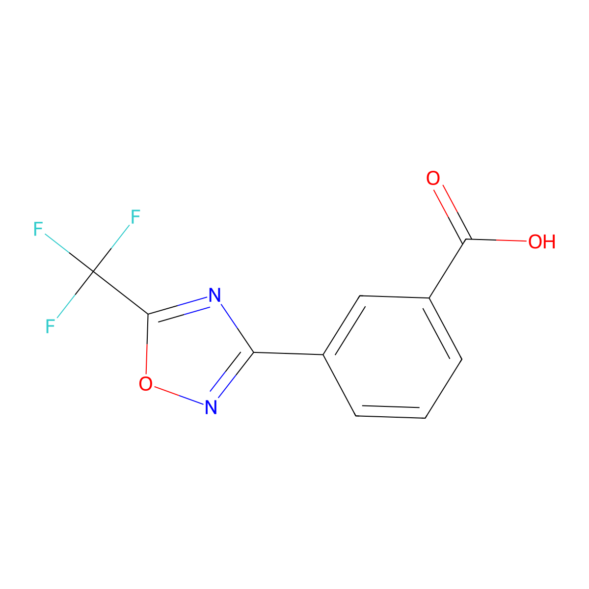 3-(5-(Trifluoromethyl)-1,2,4-oxadiazol-3-yl)benzoic acid molecular structure, CAS 1092400-82-2