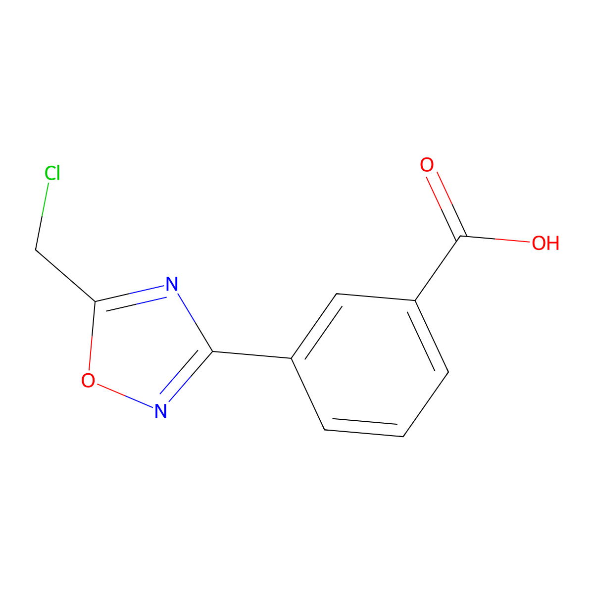 3-[5-(Chloromethyl)-1,2,4-oxadiazol-3-yl]benzoic acid molecular structure, CAS 1092400-83-3