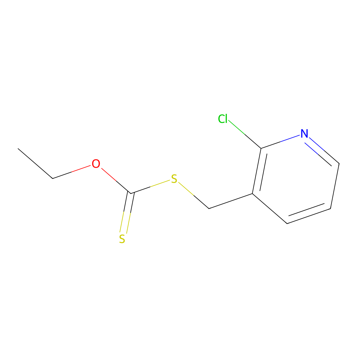 S-((2-chloropyridin-3-yl)methyl) O-ethyl carbonodithioate molecular structure, CAS 1092445-02-7