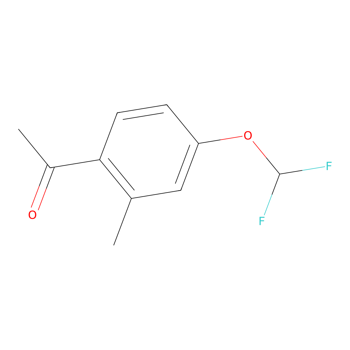1-[4-(Difluoromethoxy)-2-methylphenyl]ethan-1-one molecular structure, CAS 1092448-34-4