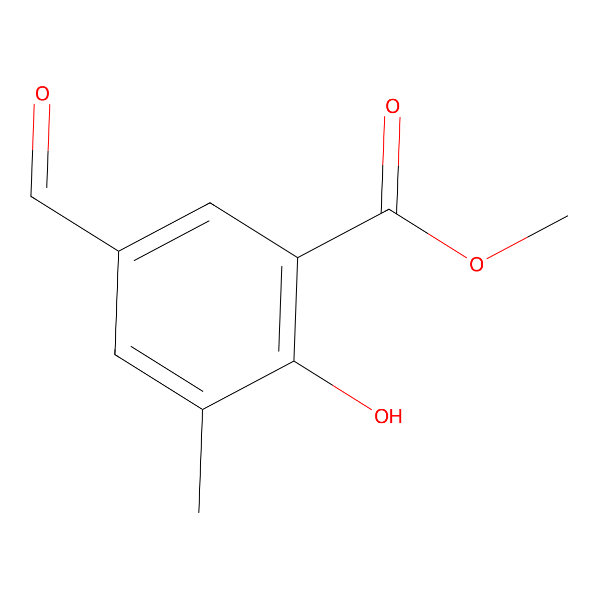 5-Formyl-2-hydroxy-3-methyl-benzoic acid methyl ester molecular structure, CAS 1092448-55-9