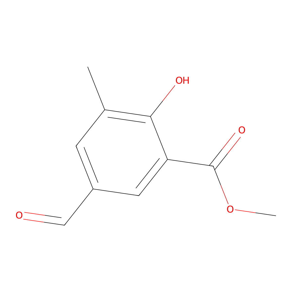 5-Formyl-2-hydroxy-3-methyl-benzoic acid methyl ester molecular structure, CAS 1092448-55-9