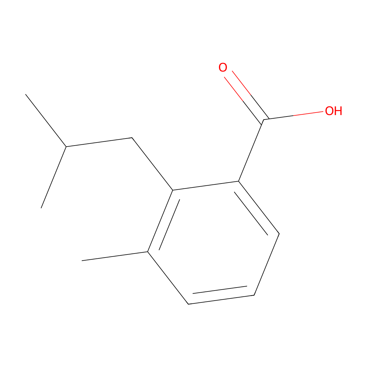 2-Isobutyl-3-methylbenzoic acid molecular structure, CAS 1092448-63-9
