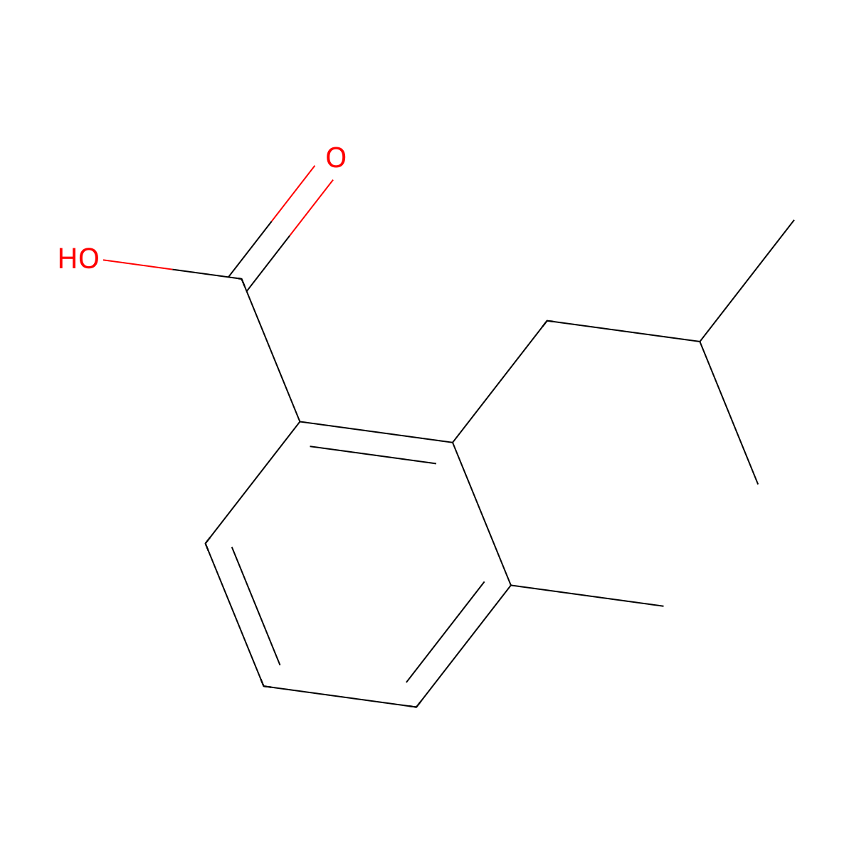 2-Isobutyl-3-methylbenzoic acid molecular structure, CAS 1092448-63-9