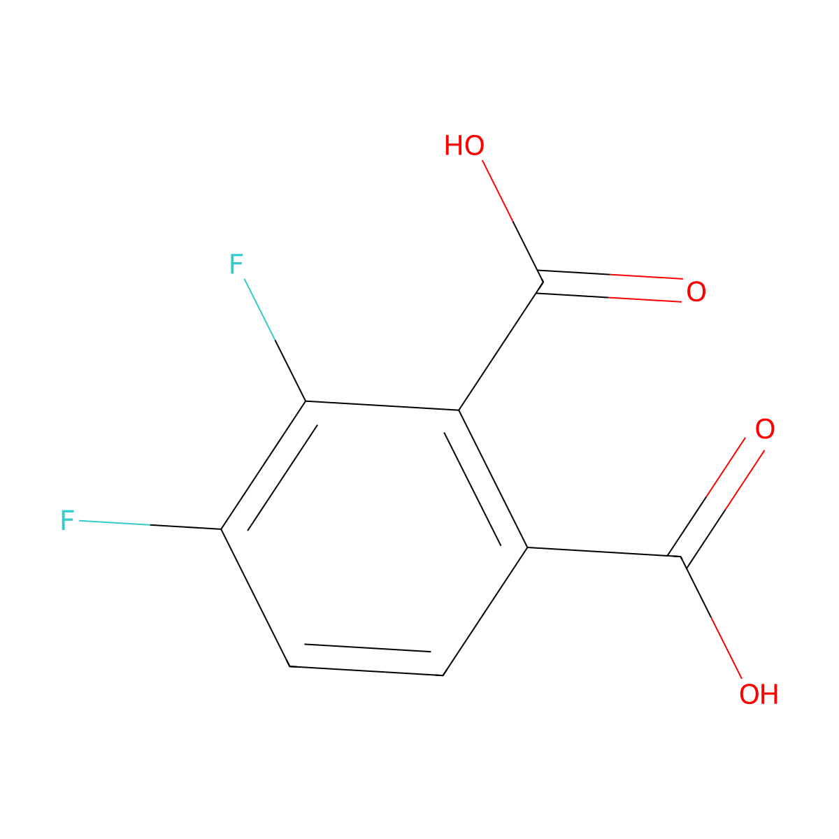 3,4-Difluorophthalic acid molecular structure, CAS 1092449-37-0