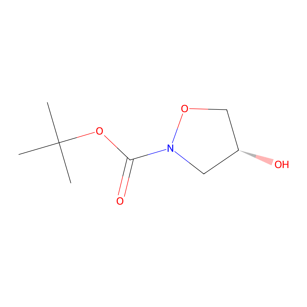 tert-butyl (4R)-4-hydroxy-1,2-oxazolidine-2-carboxylate molecular structure, CAS 1092454-84-6