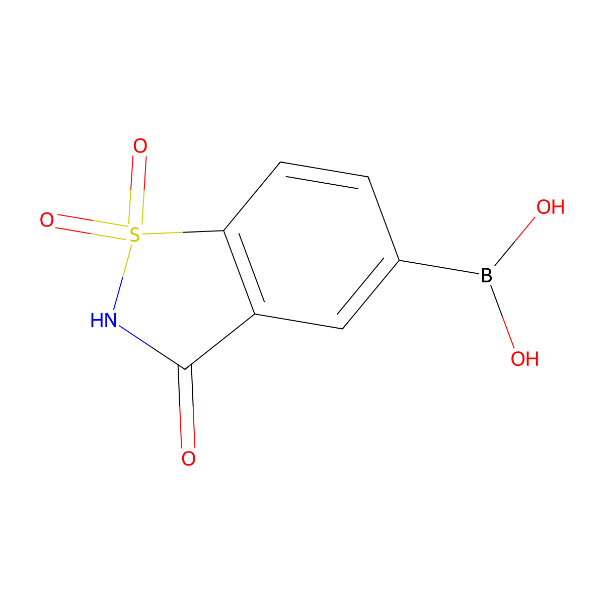 (1,1-Dioxido-3-oxo-2,3-dihydrobenzo(d)isothiazol-5-yl)boronic acid molecular structure, CAS 1092457-30-1