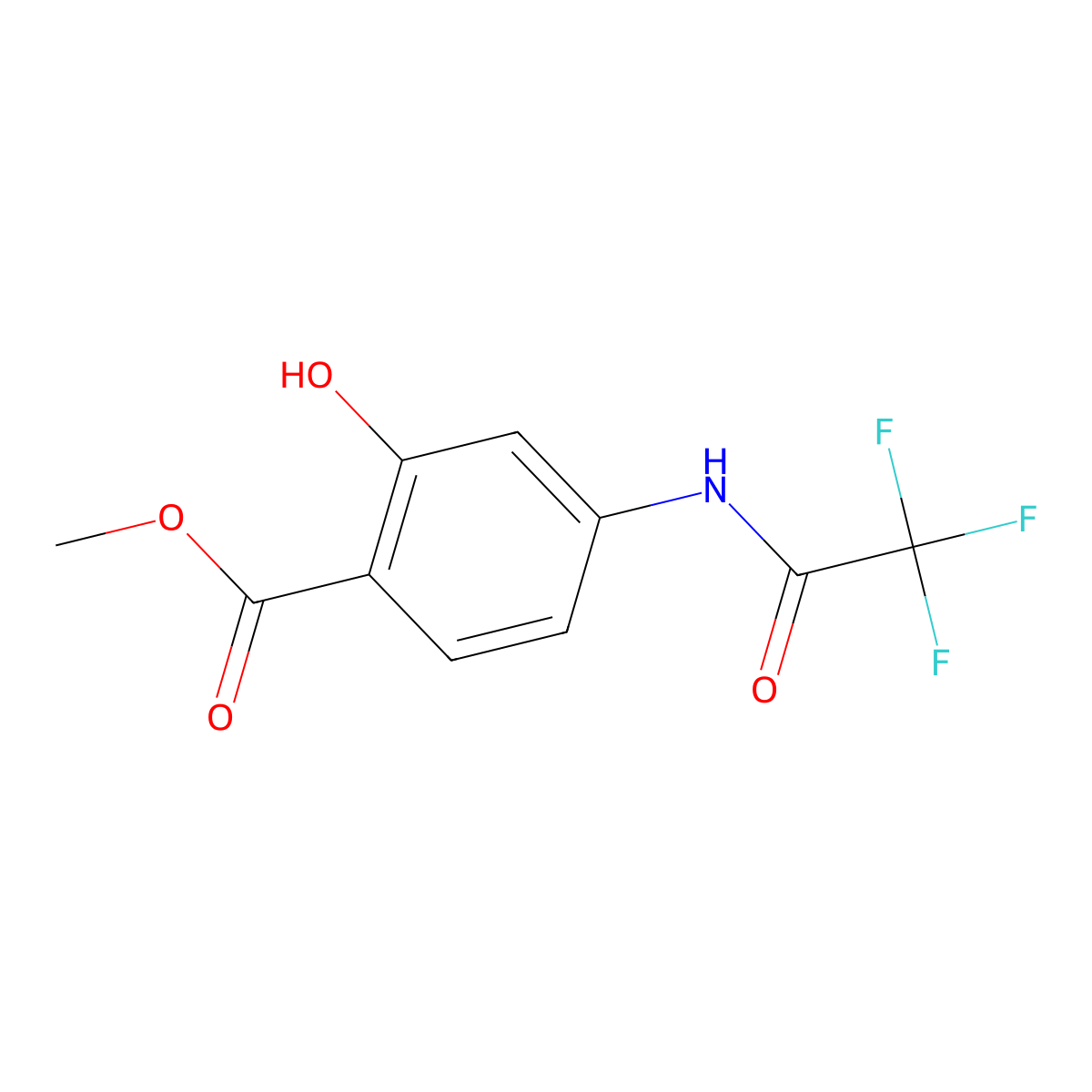 Methyl 2-hydroxy-4-(2,2,2-trifluoroacetamido)benzoate molecular structure, CAS 1092460-41-7