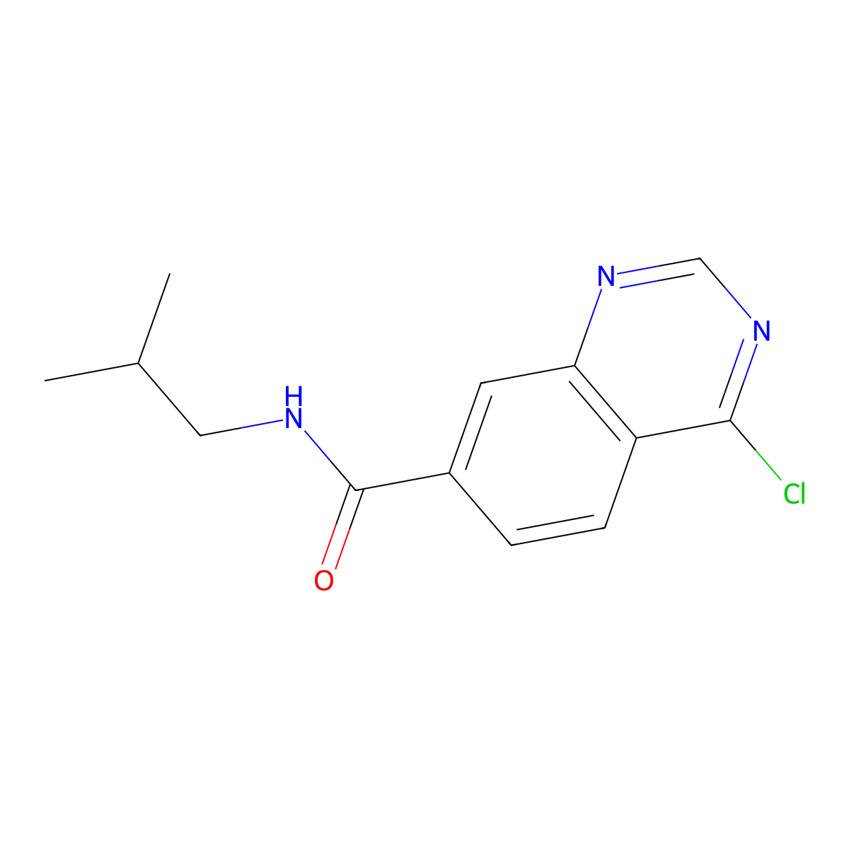 4-Chloro-N-isobutylquinazoline-7-carboxamide molecular structure, CAS 1092460-43-9