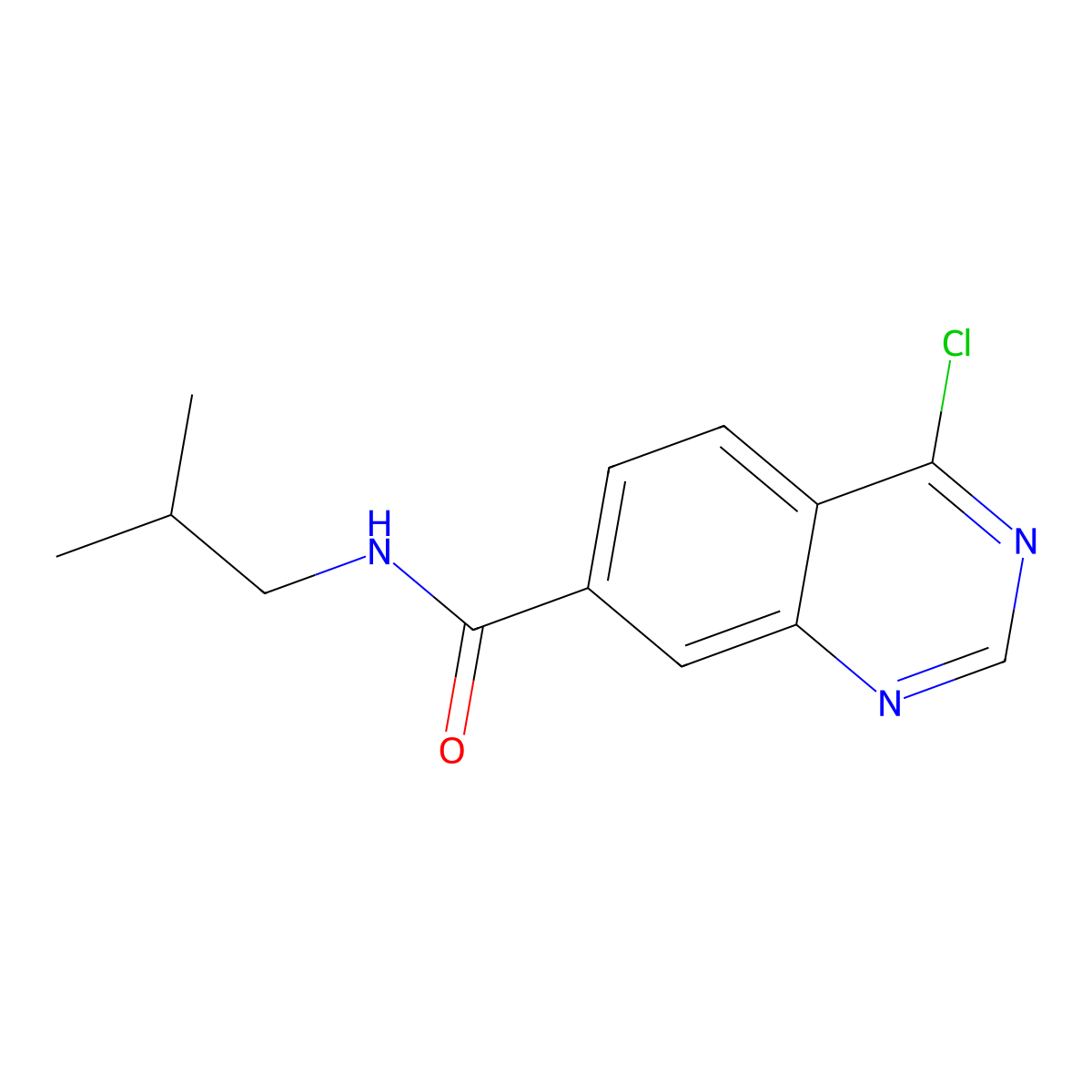 4-Chloro-N-isobutylquinazoline-7-carboxamide molecular structure, CAS 1092460-43-9