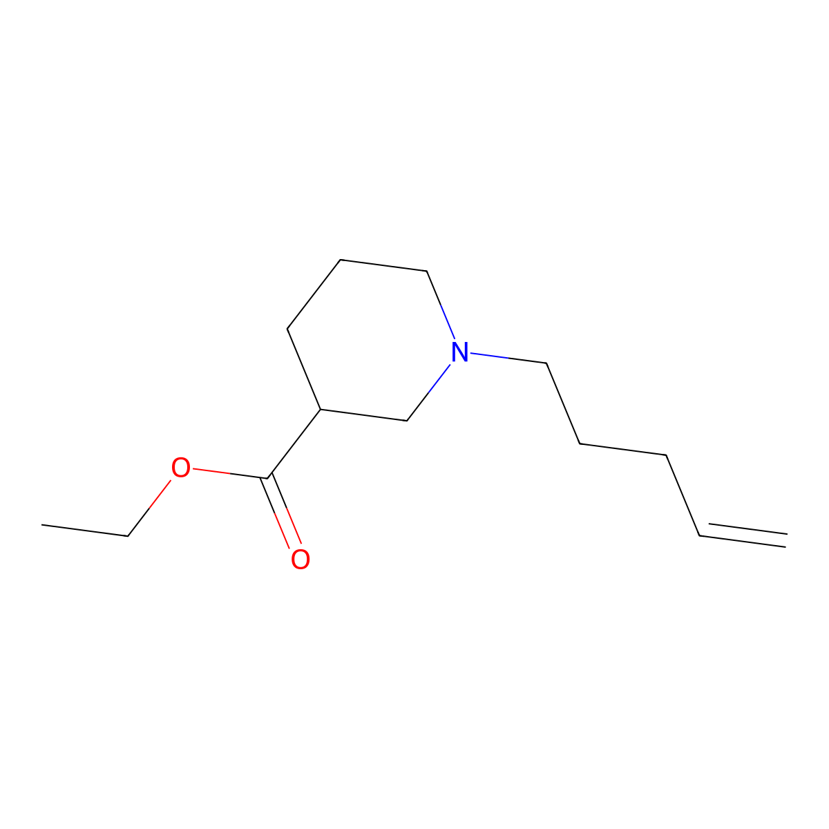 Ethyl 1-(pent-4-enyl)piperidine-3-carboxylate molecular structure, CAS 1092460-44-0