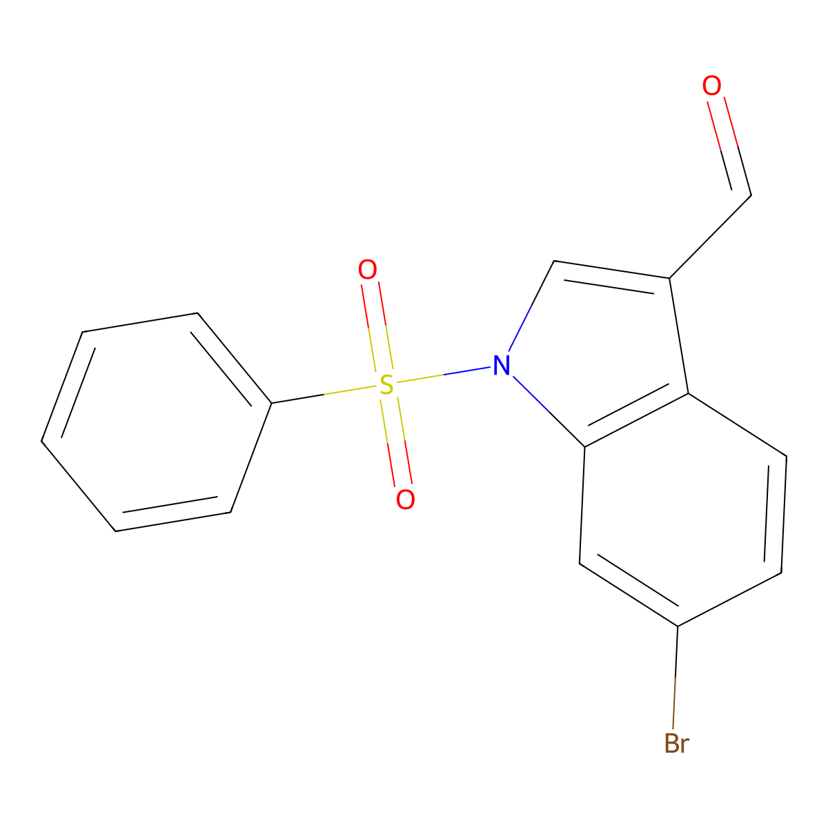 6-Bromo-1-(phenylsulfonyl)-1H-indole-3-carbaldehyde molecular structure, CAS 1092460-47-3