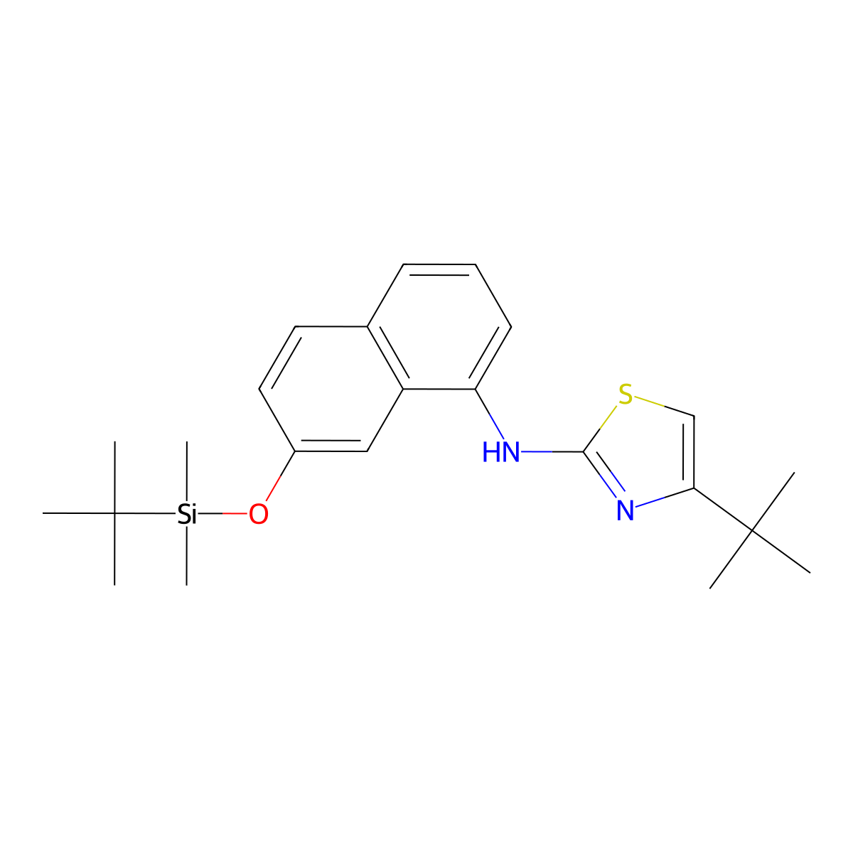 4-Tert-butyl-N-(7-(tert-butyldimethylsilyloxy)naphthalen-1-YL)thiazol-2-amine molecular structure, CAS 1092460-49-5