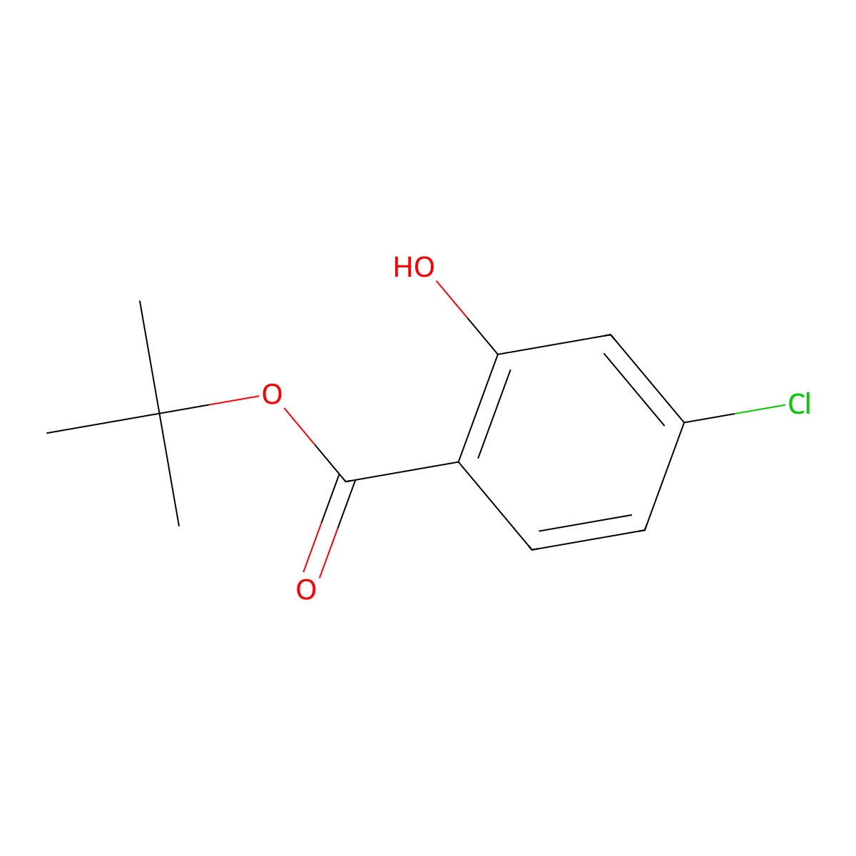Tert-butyl 4-chloro-2-hydroxybenzoate molecular structure, CAS 1092460-52-0