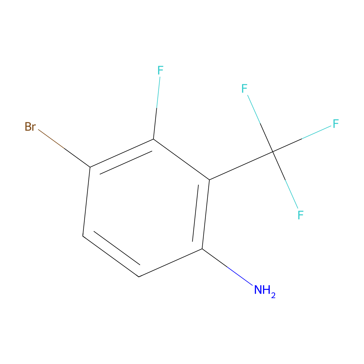 4-Bromo-3-fluoro-2-(trifluoromethyl)aniline molecular structure, CAS 1092460-59-7
