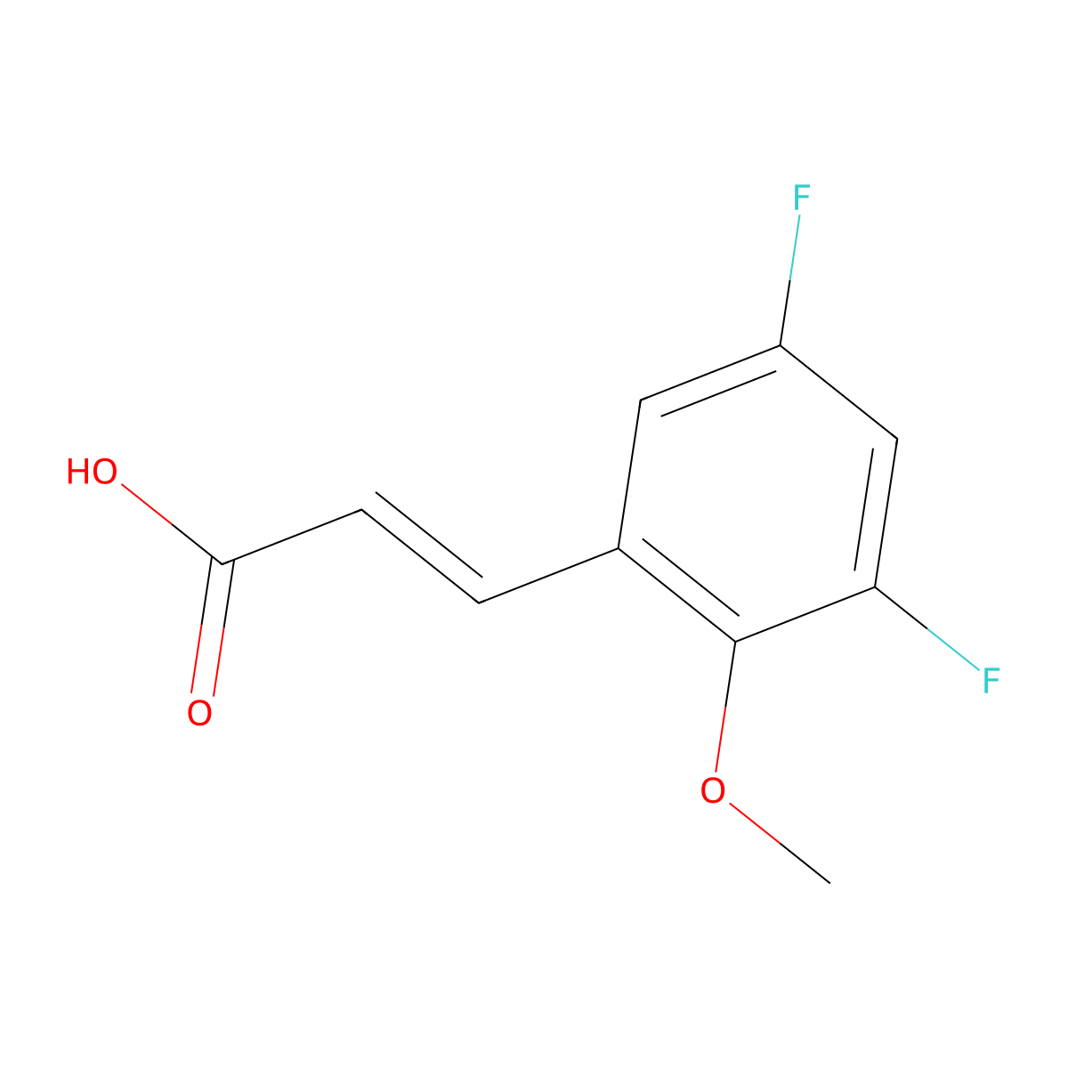 3,5-Difluoro-2-methoxycinnamic acid molecular structure, CAS 1092460-61-1